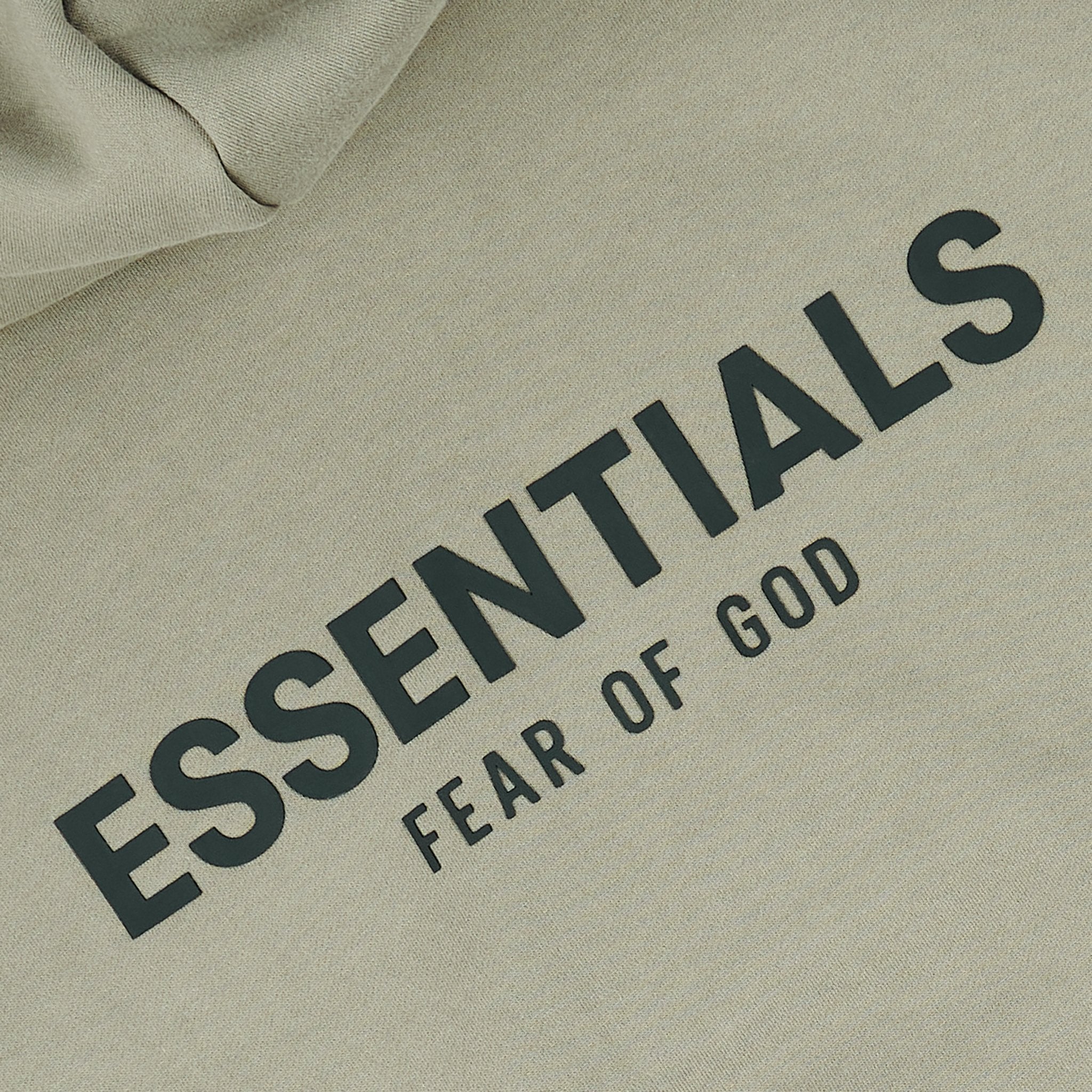 Image of Fear Of God Essentials Reverse Logo Taupe Hoodie (SS21)